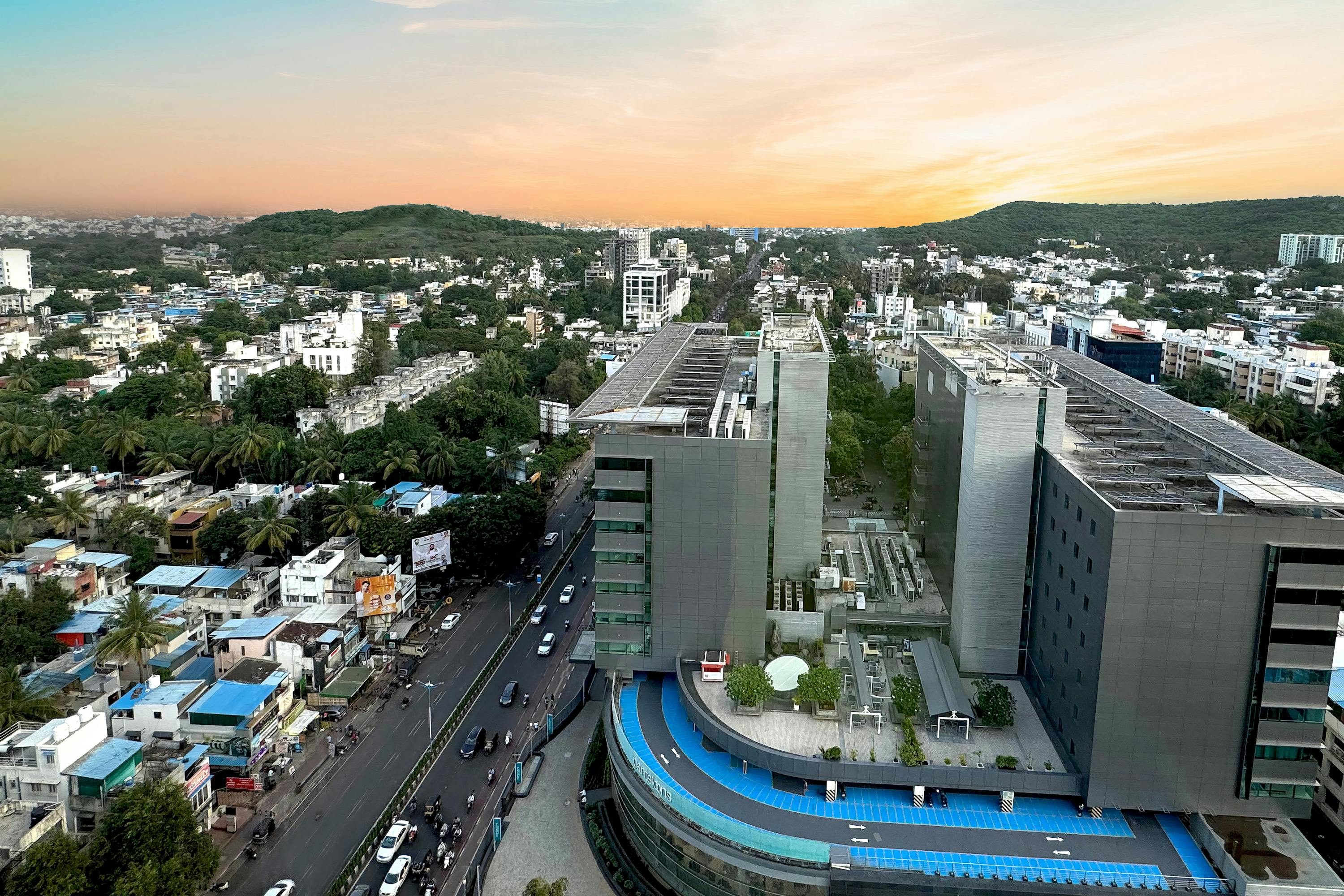 Modern office district and cityscape in Pune, Maharashtra