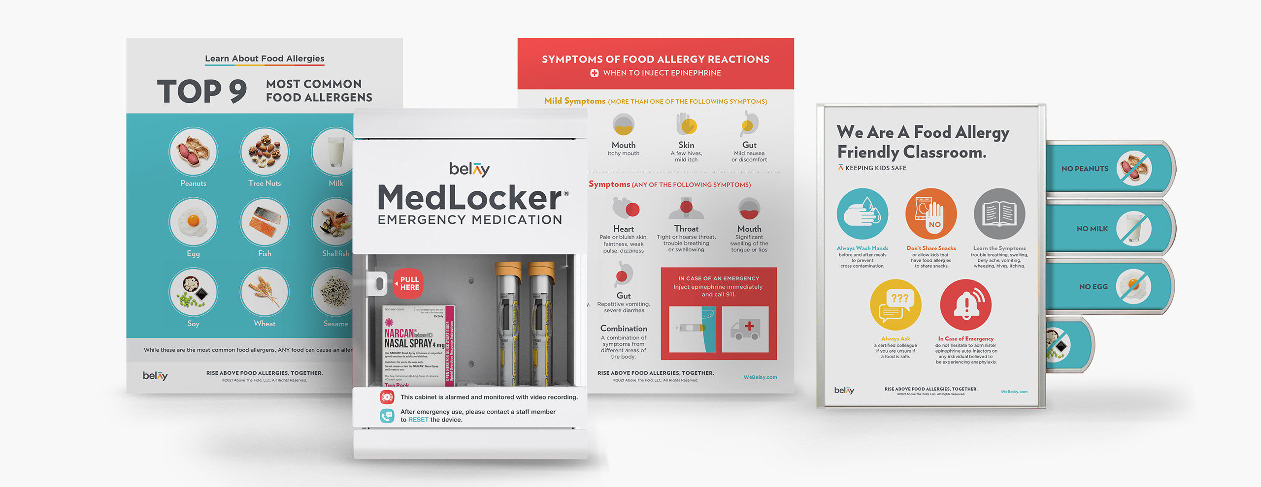 MedLocker alongside Belay educational materials and classroom signage